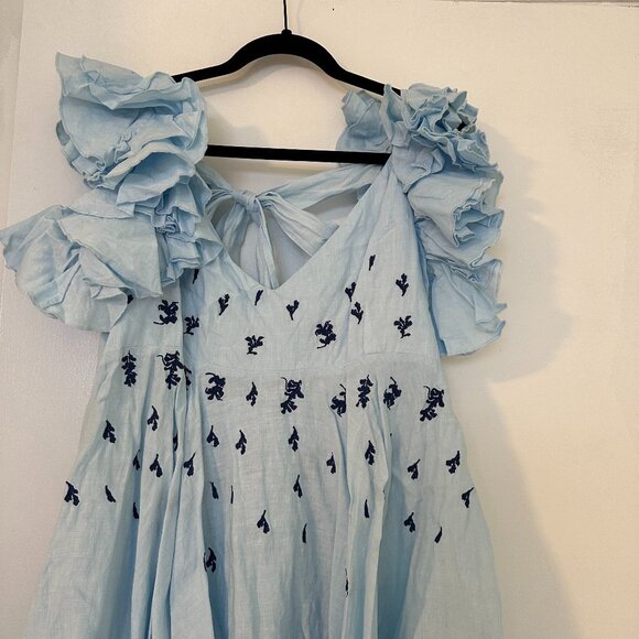 EUC Fanm Mon Galata Dress in Light Lagoon - Size Large - Picture 3 of 6